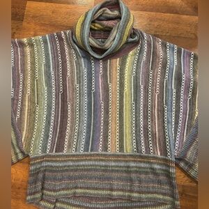 The Pyramid Collection Big Poncho Style Sweater Size XL Multicolor